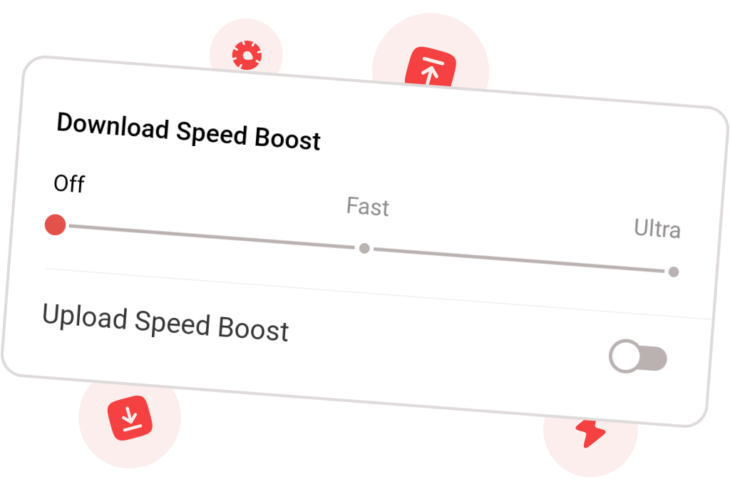 Demonstration of settings that allow you to boost download and upload speed