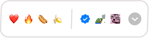 Panel with default and custom emojis