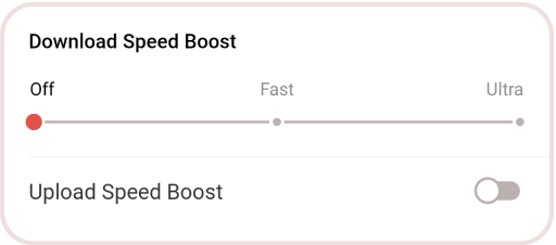Settings for boosting media upload and download speed